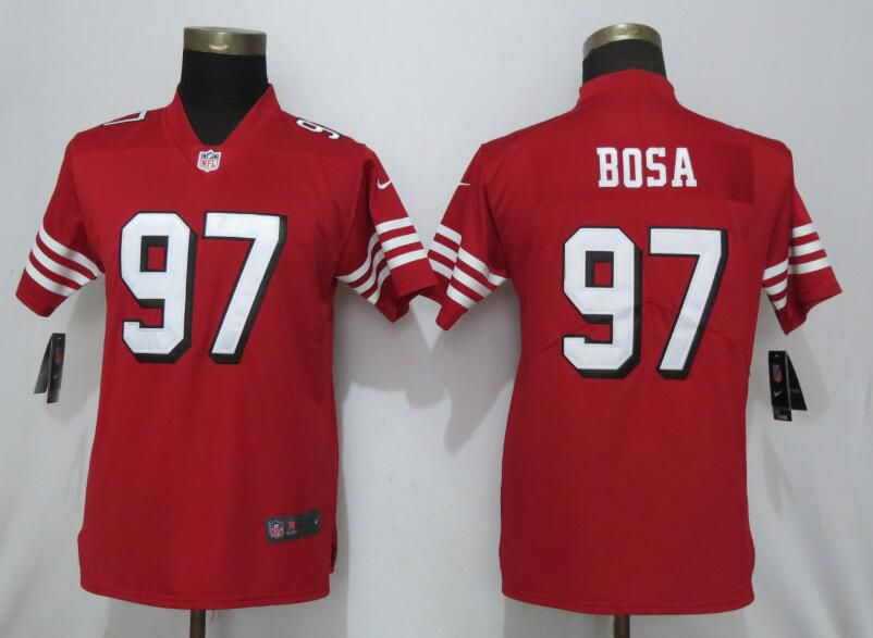 Women San Francisco 49ers 97 Bosa Red Color Rush Vapor Untouchable Nike NFL Jerseys